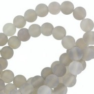 Naturstein Perlen 4mm Matte Light grey agate